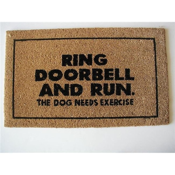 Geo Crafts G147 Ring Doorbell 18 x 30 in. Vinyl PVC Coir Printed Design Doormat G147 RING DOORBELL - main